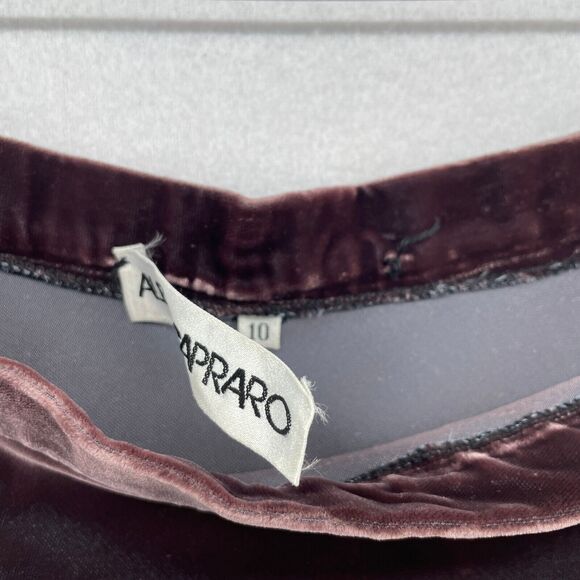 ALBERT CAPRARO Skirt 10 Velvet A-Line Flare Midi Side Zip Boho Purple Vtg - Picture 10 of 13